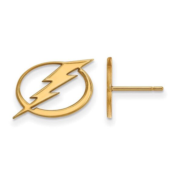 10k Yellow Gold NHL Tampa Bay Lightning Small Post Earrings